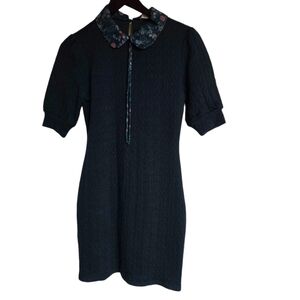 Kingston Grey Green Lined Mini Sweater Dress Women's Sz Small